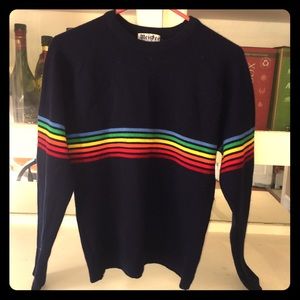 Rainbow striped 70s Meister sweater- 100% wool